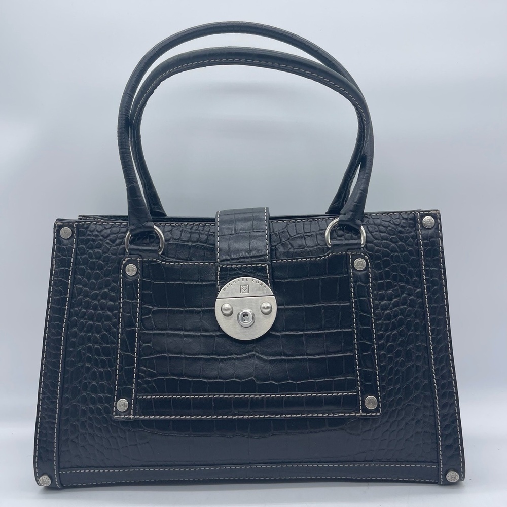Michael Kors Vintage Croc Embossed Women's Large Handbag B-0806 Metal Studs